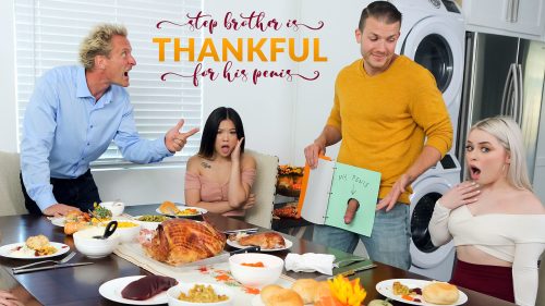 My Family Pies: Stepbrother Is Thankful For His Penis – Haley Spades & Lulu Chu