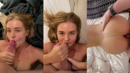 OnlyFans Peachypam Swallows His Cock And Gets Railed