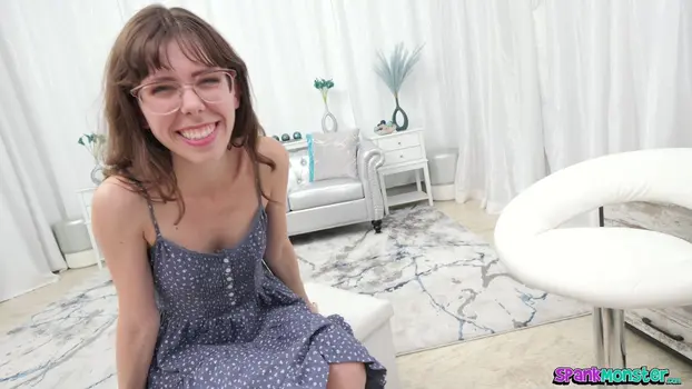 SpankMonsters – Petite Glasses Wearing Krystal Palmer Rides A Big Dick & Gets A Creampie